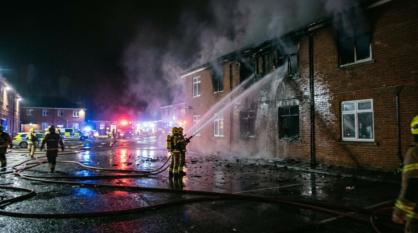 Catterick Garrison barracks fire expected to burn through the night