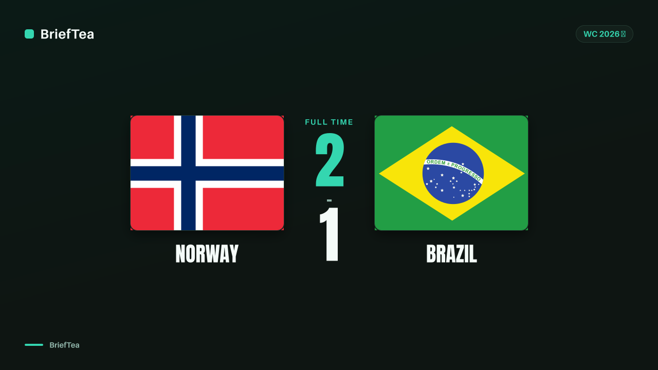 Haaland knocks Brazil out as Norway win 2-1