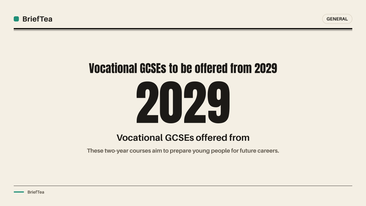 Vocational GCSEs to be offered from 2029 for new school shake-up