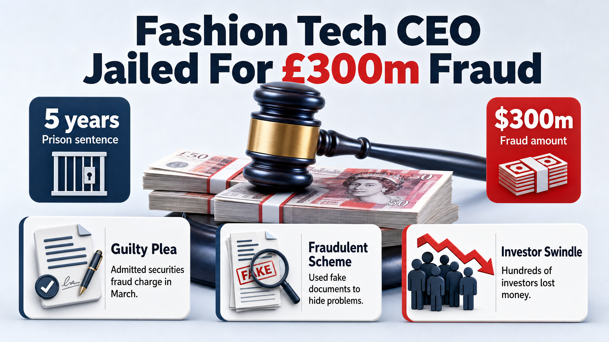 Fashion tech founder gets five years for $300m fraud