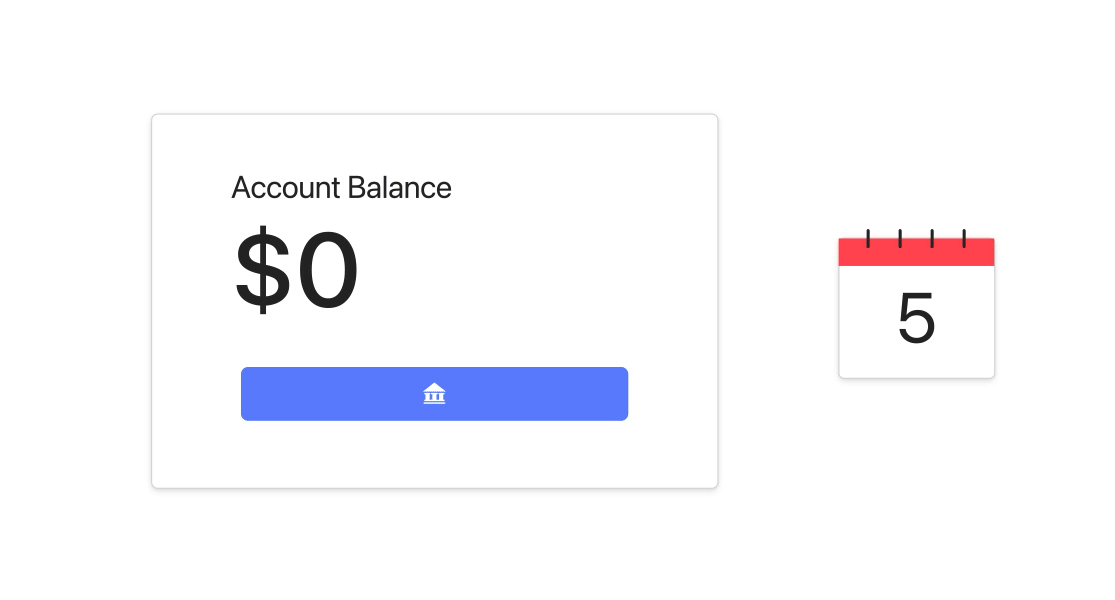 Illustrated gif of account balance starting low and increasing