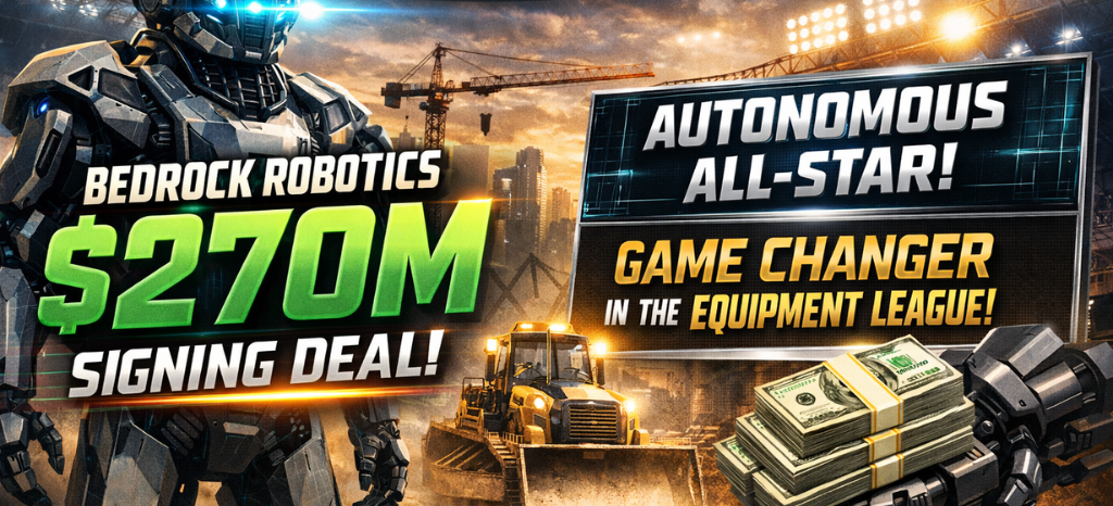 🤖 Big Money Moves: Bedrock Robotics Lands $270M to Dominate the Autonomous Equipment League