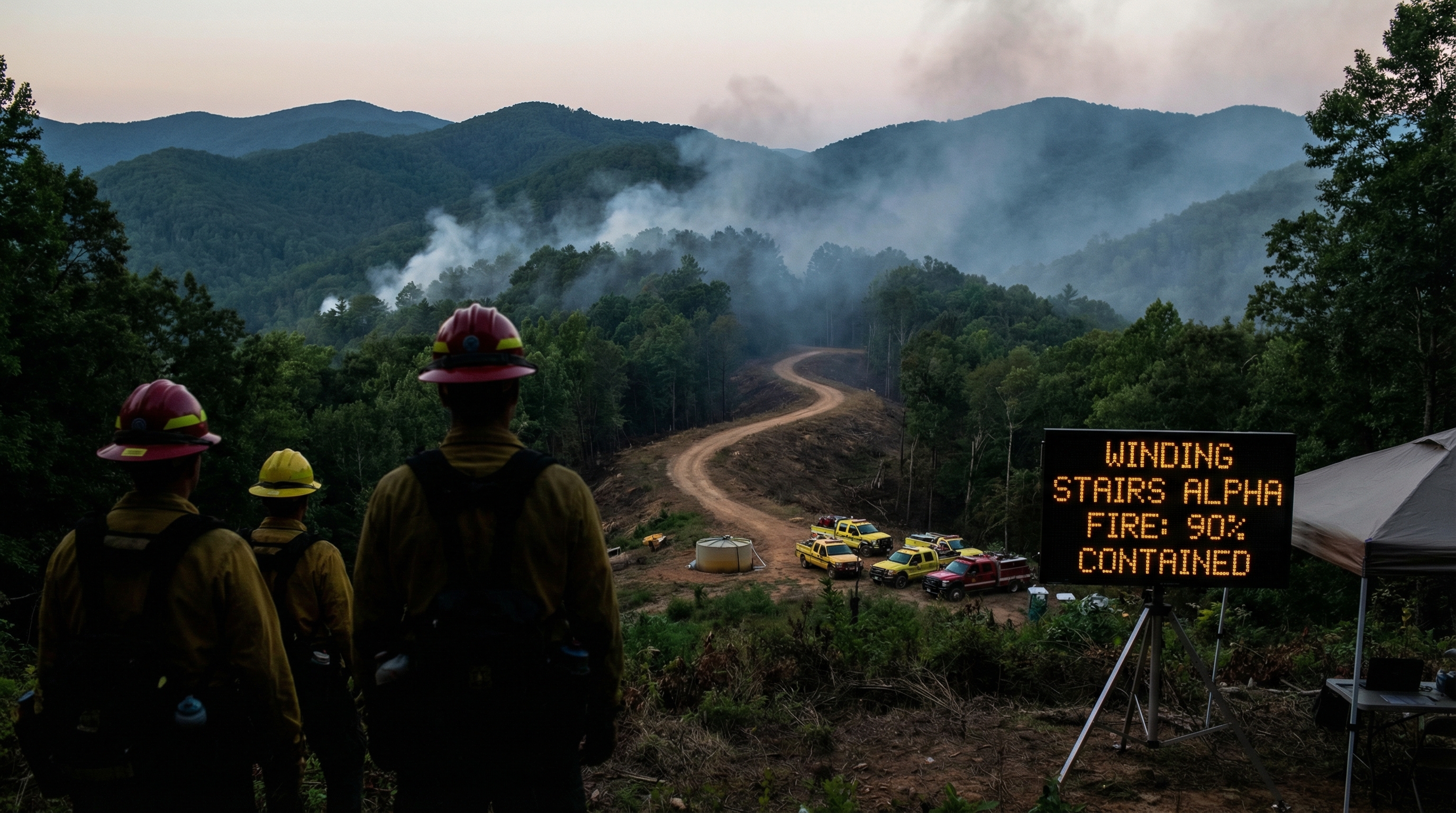 Winding Stairs Alpha Fire in Nantahala National Forest 90% Contained