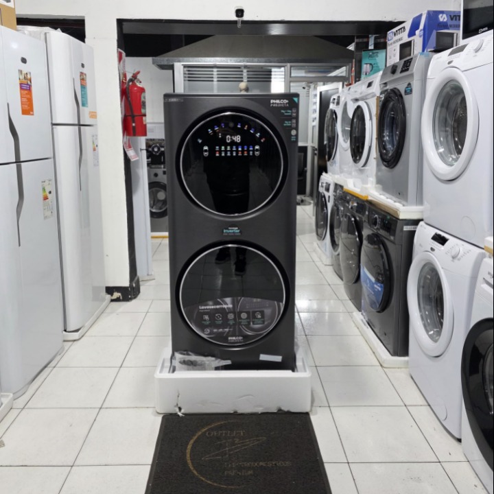 TORRE LAVASECARROPA PHILCO PREDICTA 15KG + 7KG 1400RPM INVERTER PRIMERA