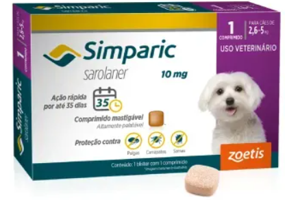 Simparic 10mg 2,6 a 5kg — Comprimido