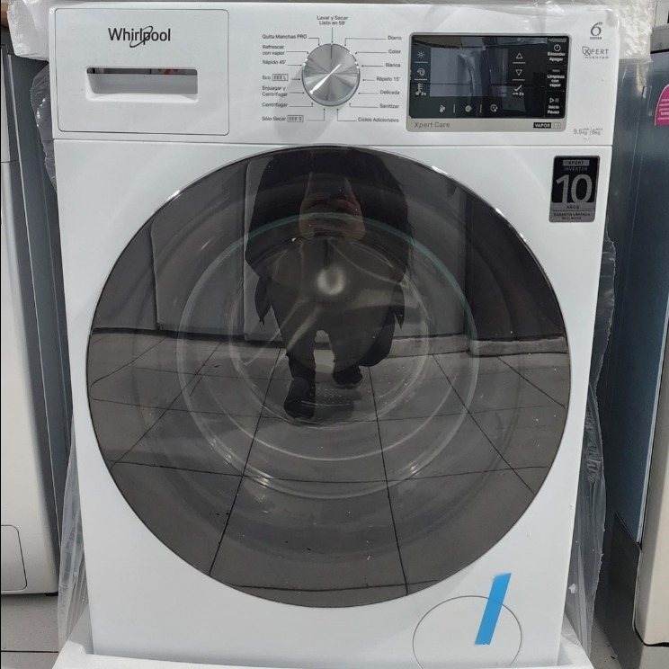 LAVASECARROPAS WHIRLPOOL 9.5KG + 6KG INVERTER DE PRIMERA