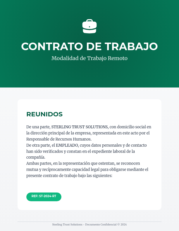 Contrato de Trabajo Remoto Profesional
