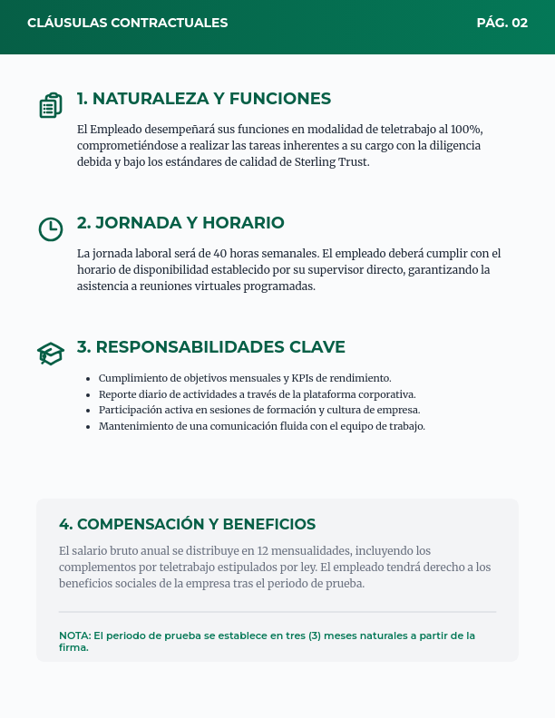 Contrato de Trabajo Remoto Profesional