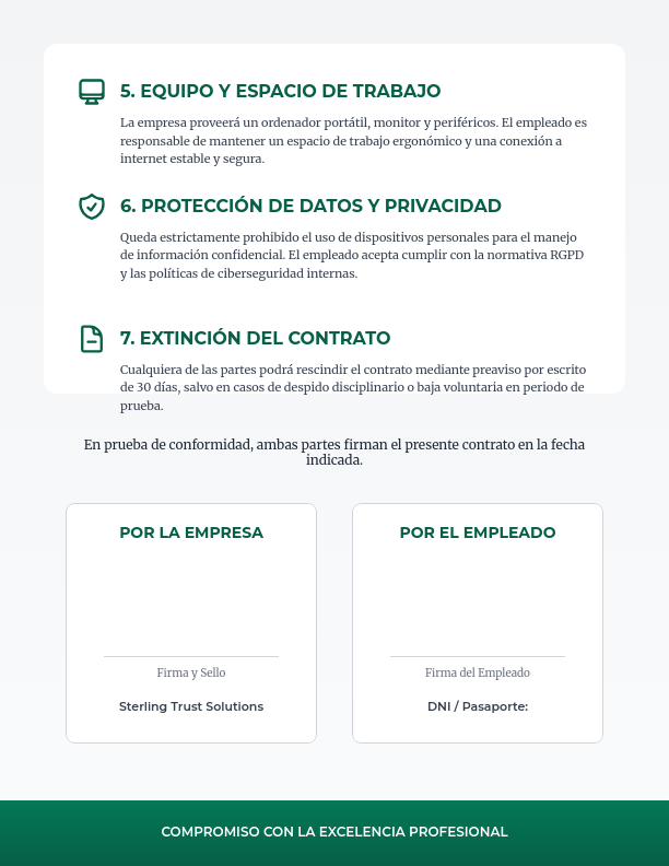 Contrato de Trabajo Remoto Profesional