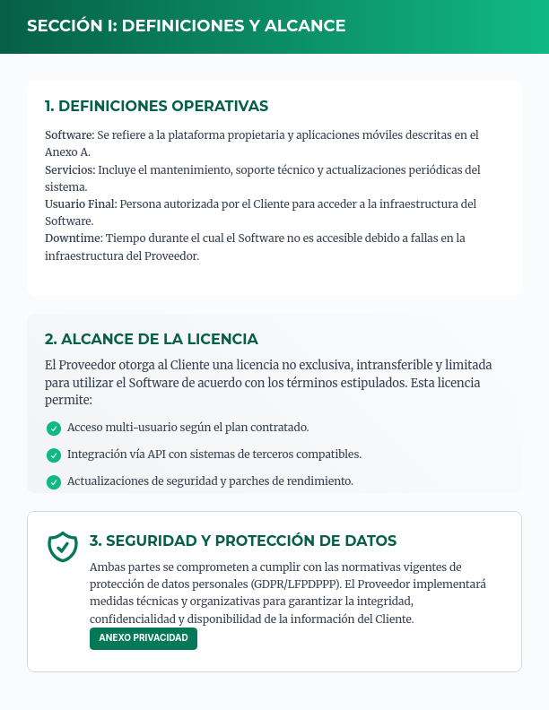 Acuerdo de Licencia y Suscripción SaaS
