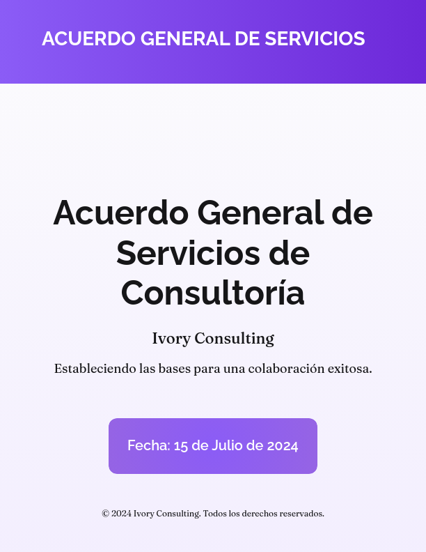 Acuerdo Marco para Consultoría Profesional