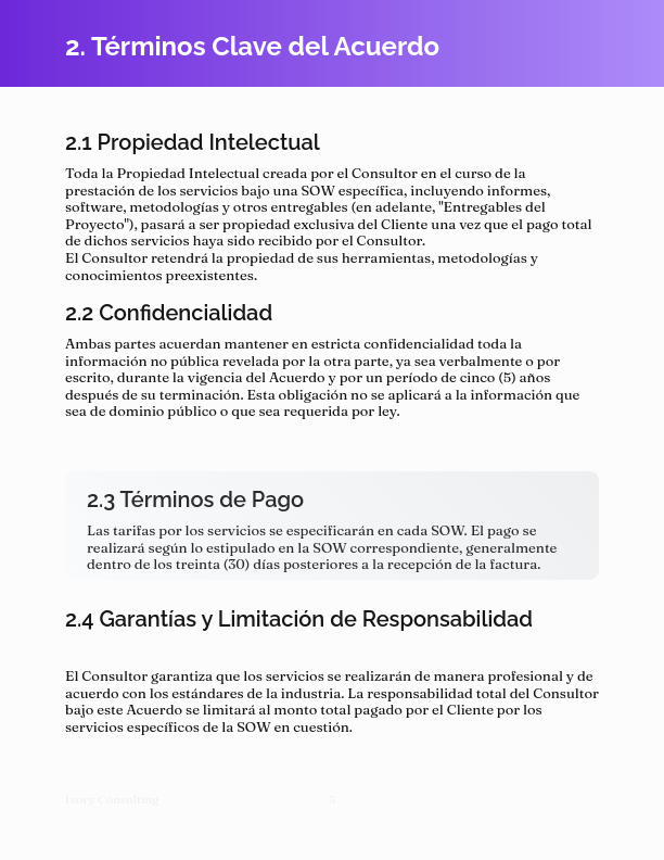 Acuerdo Marco para Consultoría Profesional