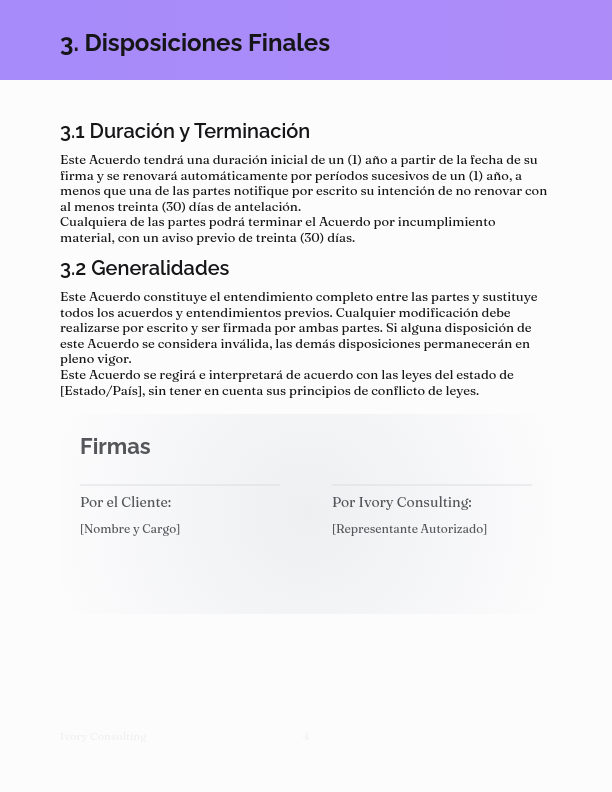 Acuerdo Marco para Consultoría Profesional