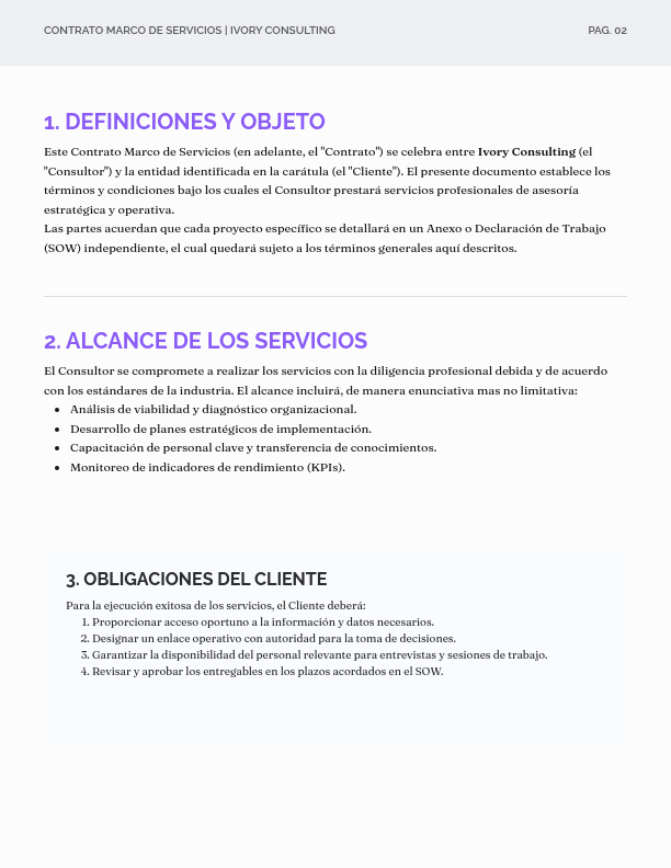 Acuerdo Marco de Servicios para Consultoría