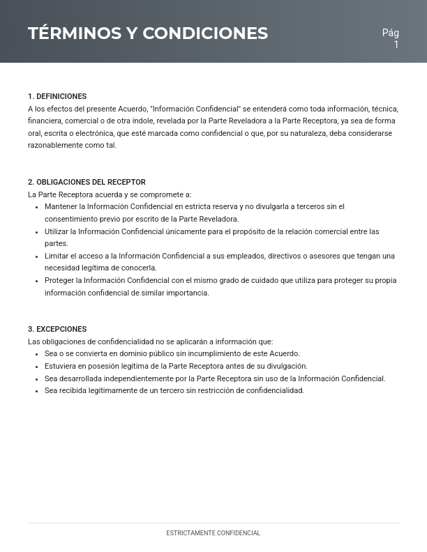 Contrato de Confidencialidad Mutua Bilateral