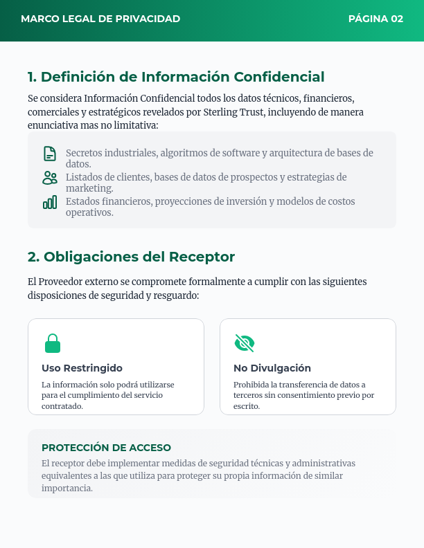 Acuerdo de Confidencialidad para Proveedores