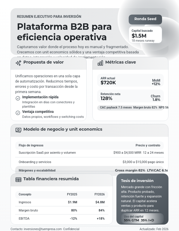 Perfil de Startup para Inversionistas