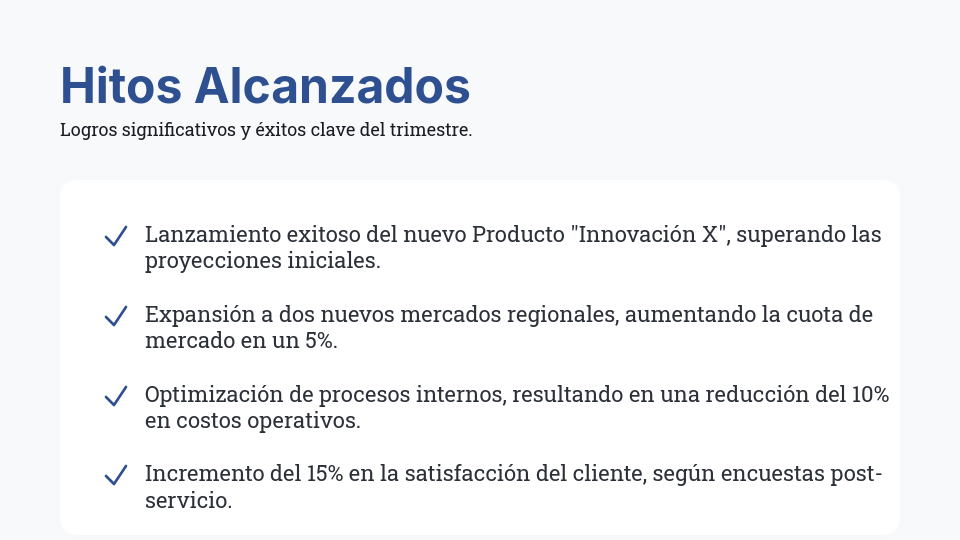 Análisis de Impacto y Metas QBR