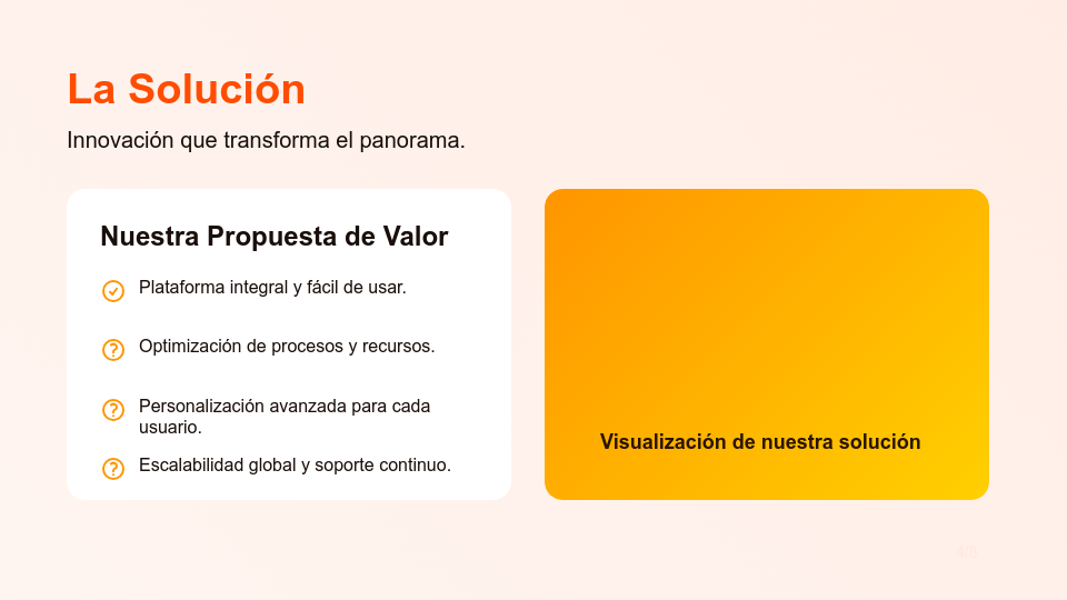 Pitch Deck para Captación de Capital Semilla