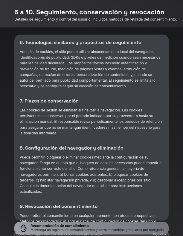 Política de Cookies y Seguimiento Digital