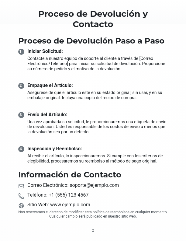 Política de Reembolsos y Devoluciones