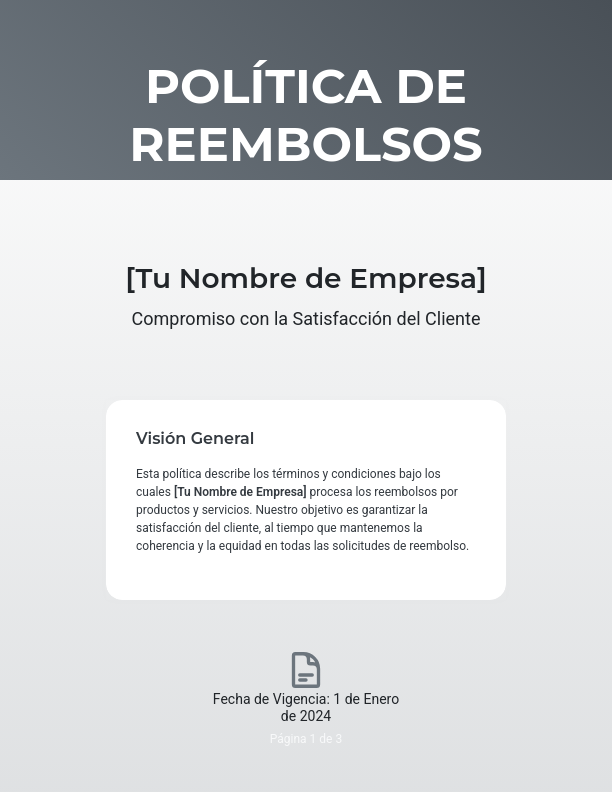 Política de Reembolsos y Devoluciones