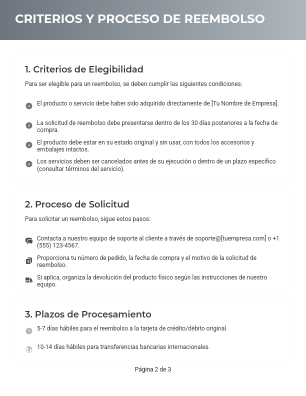 Política de Reembolsos y Devoluciones