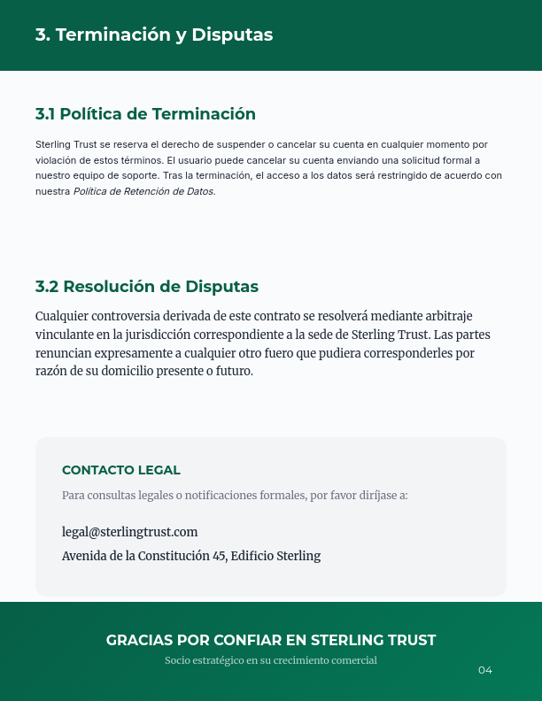 Condiciones Generales de Uso Comercial