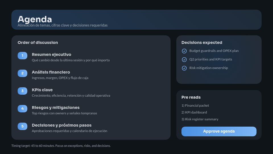 Reporte de Gestión para el Consejo