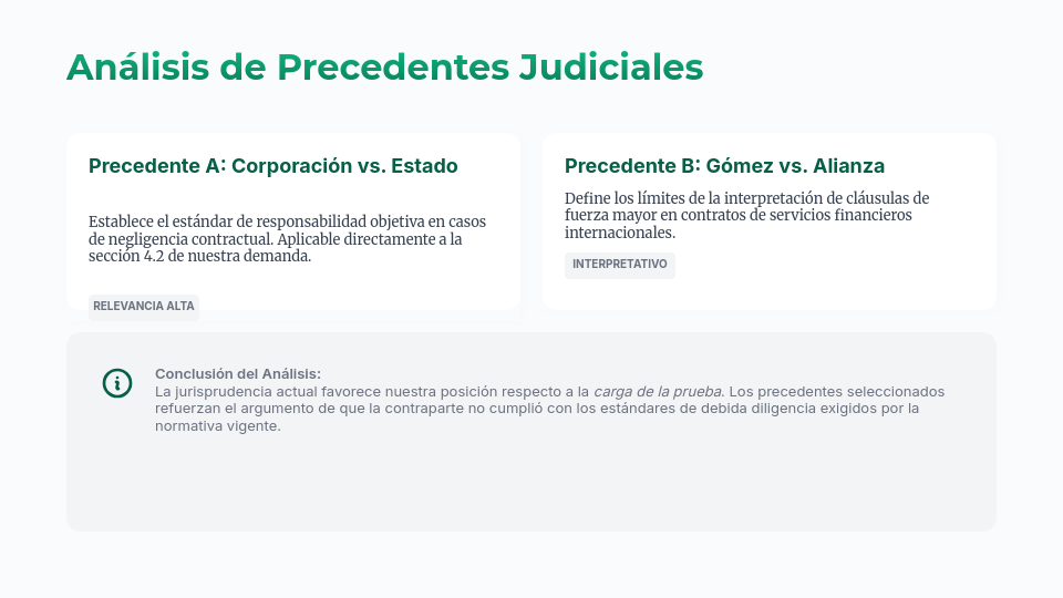 Estrategia de Defensa y Análisis de Litigio