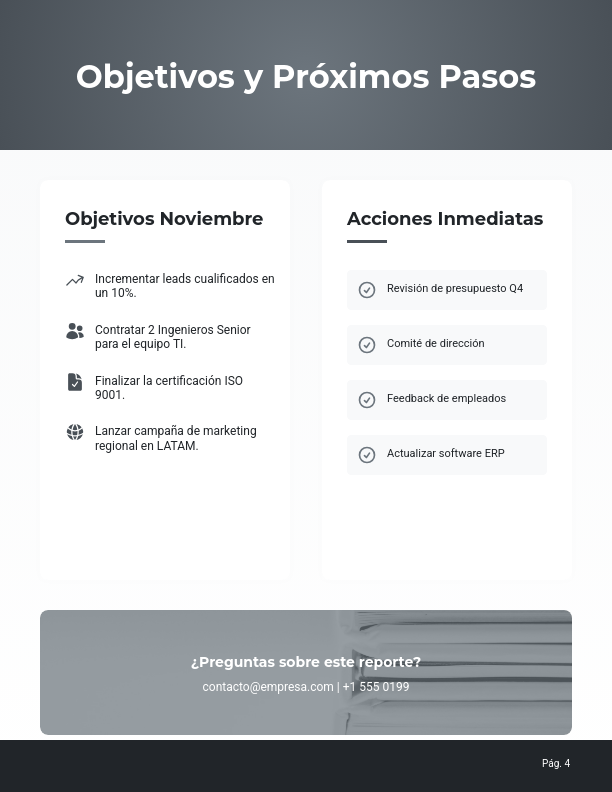 Análisis de Resultados y Métricas Mensuales