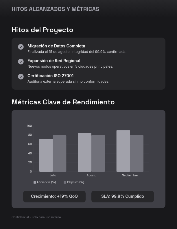 Informe de Seguimiento y Logros Operativos