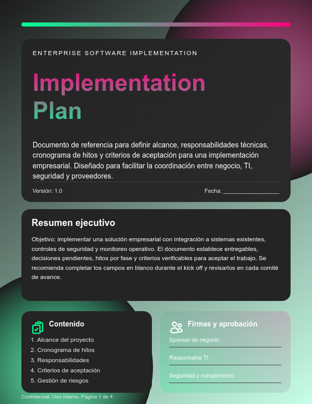 Acuerdo de Implementación de Software