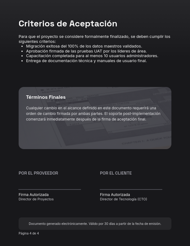 Alcance de Implementación de Software