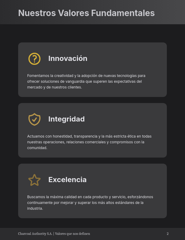 Perfil Institucional y Propuesta de Valor