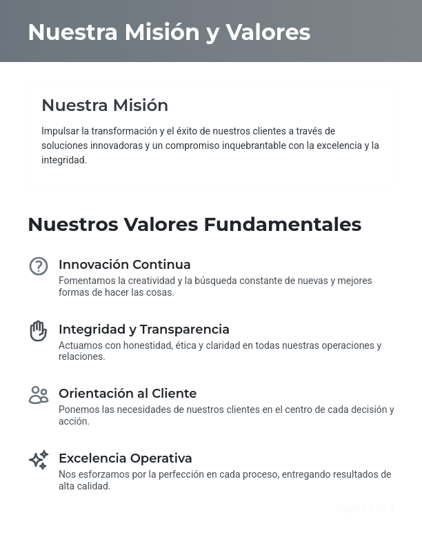 Resumen Estratégico de Perfil Corporativo