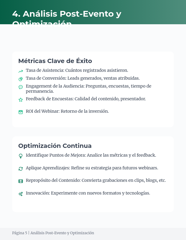 Dominio de Webinars: Estrategia y Conversión