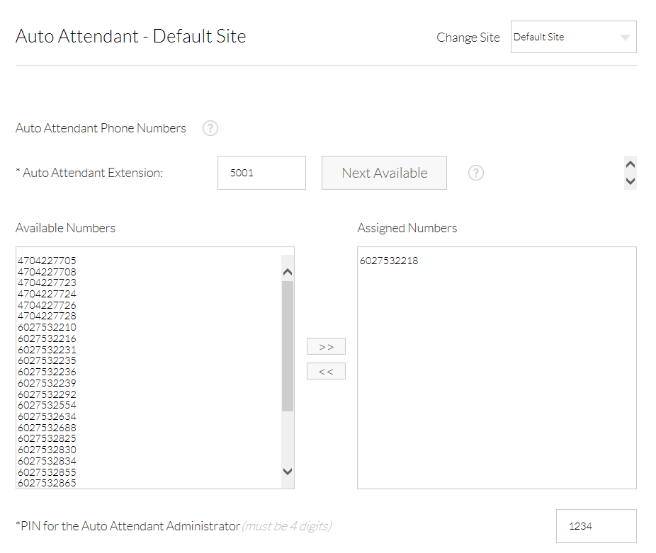 Nextiva Auto Attendant Numbers