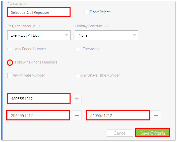 nextiva support block numbers