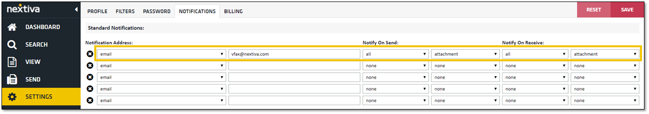 nextiva support sending fax