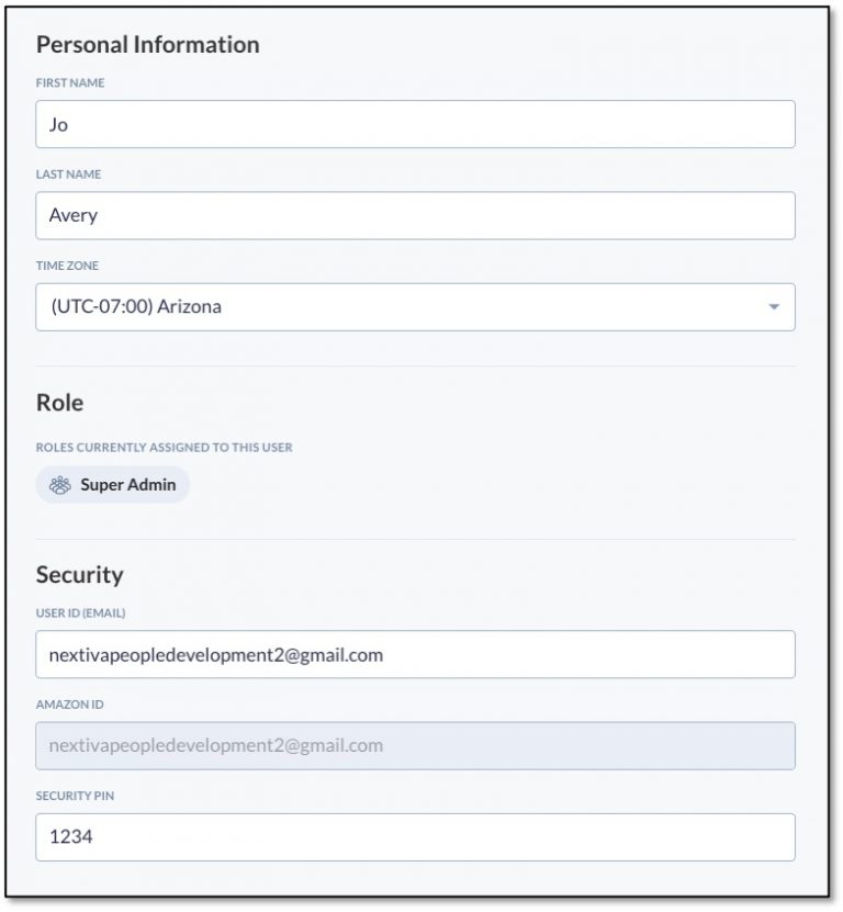 Creating or updating a security PIN Nextiva Support