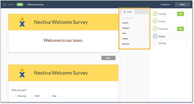 Setting Survey Preferences and Styles