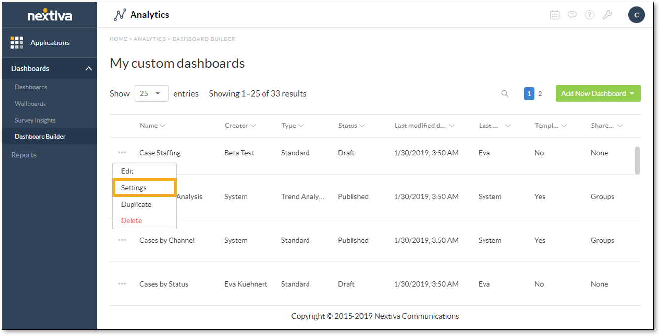 Dashboard Builder System. X Analytics приложение. Configurable dashboard. Nextiva interface.