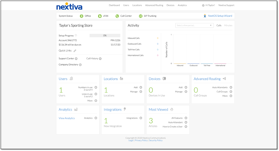 nextiva support or outtage