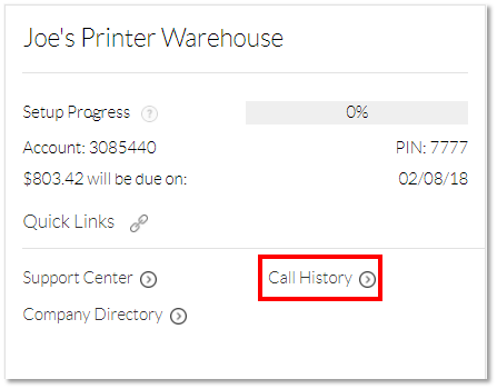 Call and access logs
