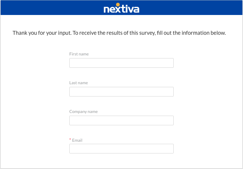 survey best practice example - asking for personal info at the end