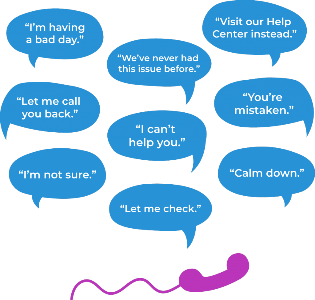Awful Customer Service Phrases: Examples of what you shouldn't say