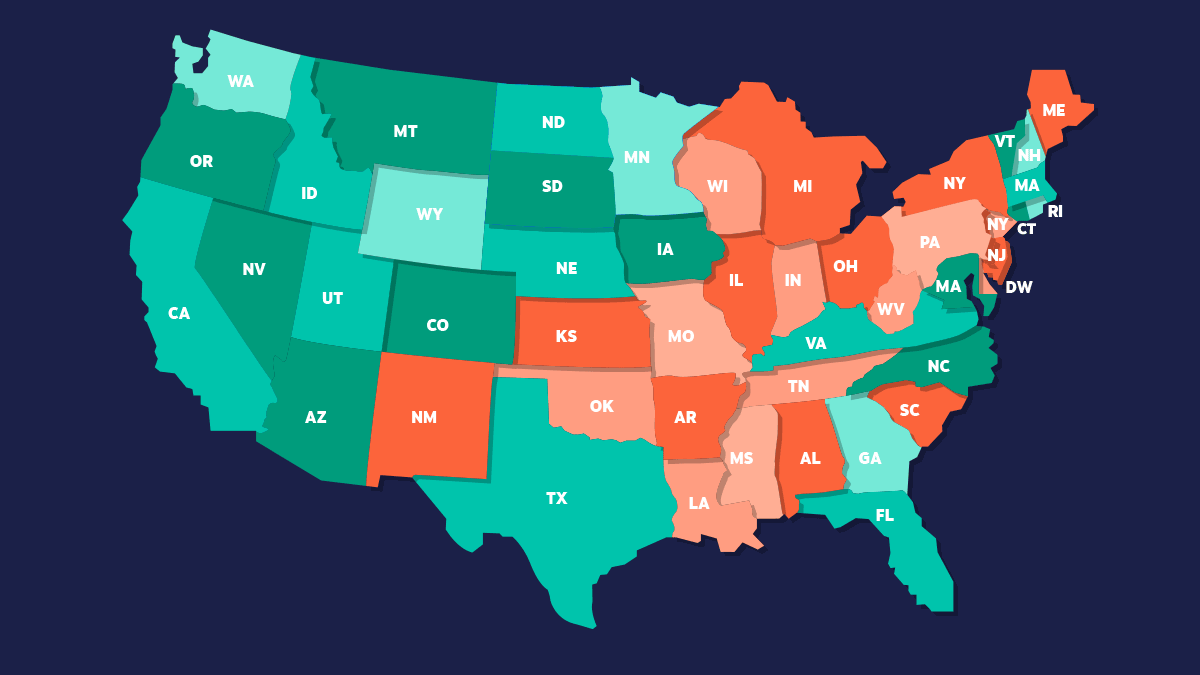 Худшие штаты сша. States in USA. In штат. Red States in USA 2021. How much States in the USA.