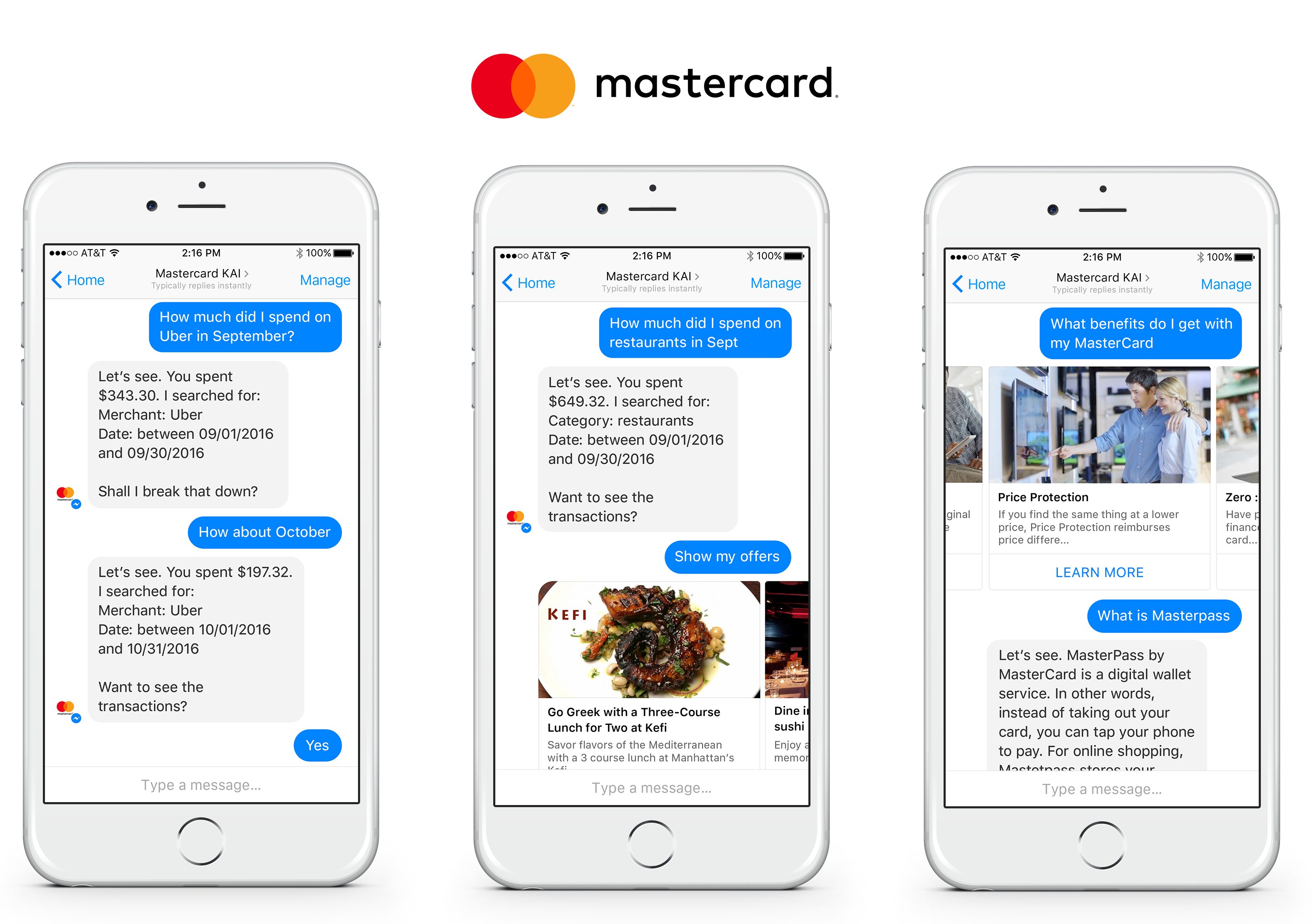 Example showing how Mastercard uses NLP in Customer Service