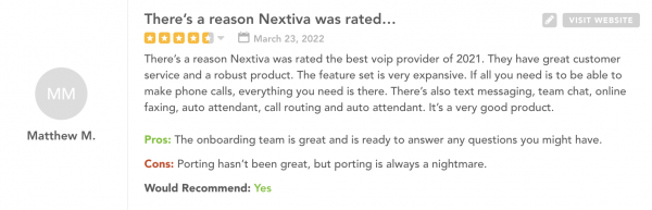 Nextiva review customer support and robust product